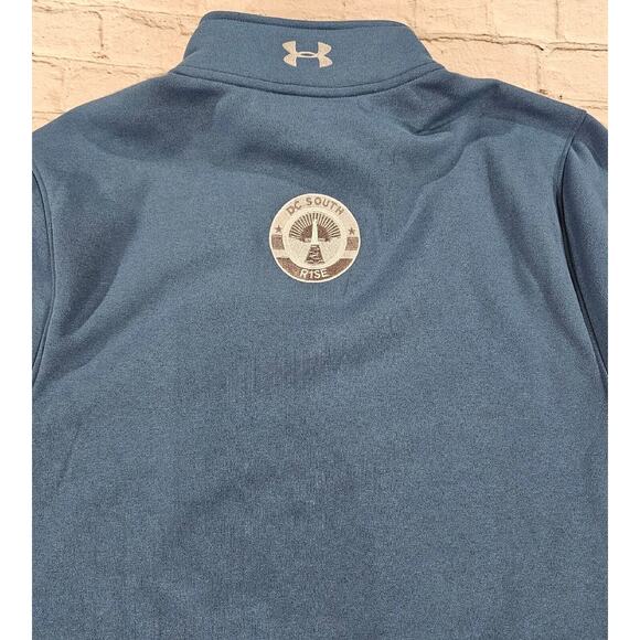Under Armour GO DC SOUTH Fleece 1/4 Zip Pullover Cold Gear Blue MENS SZ XL - Picture 9 of 9